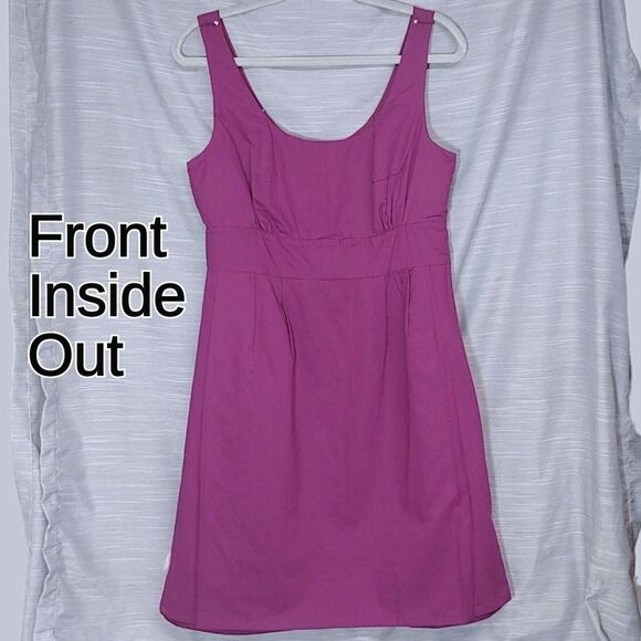 J.Crew Purple Sydney Cotton Cady Minimalist Cocktail Dress Pockets Womens 10 NWT - Picture 11 of 12